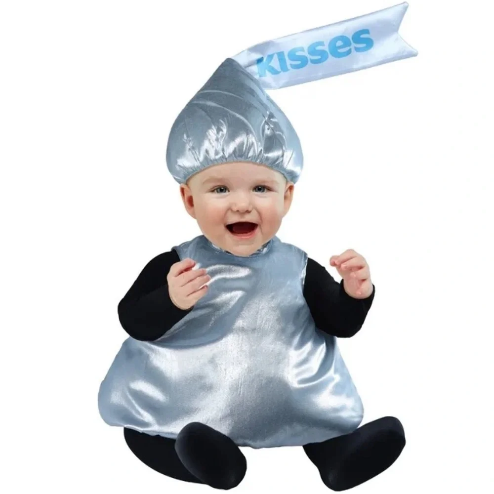 Brand New Hershey Kiss Infant Baby Halloween Costume Metallic Silver Chocolate